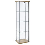 Bellatrix 3-shelf Clear Glass Curio Cabinet Mango | Brown | Mango | 950172MGO