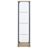 Bellatrix 3-shelf Clear Glass Curio Cabinet Mango | Brown | Mango | 950172MGO