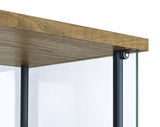 Bellatrix 3-shelf Clear Glass Curio Cabinet Mango | Brown | Mango | 950172MGO
