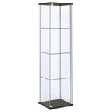 Bellatrix 3-shelf Clear Glass Curio Cabinet Cappuccino | Brown | Cappuccino | 950172