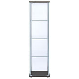 Bellatrix 3-shelf Clear Glass Curio Cabinet Cappuccino | Brown | Cappuccino | 950172
