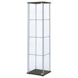 Bellatrix 3-shelf Clear Glass Curio Cabinet Cappuccino | Brown | Cappuccino | 950172