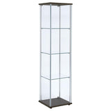Bellatrix 3-shelf Clear Glass Curio Cabinet Cappuccino | Brown | Cappuccino | 950172