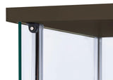 Bellatrix 3-shelf Clear Glass Curio Cabinet Cappuccino | Brown | Cappuccino | 950172
