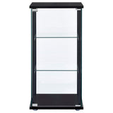 Cyclamen 3-shelf Clear Glass Curio Display Cabinet Black | Full | Black | 950179