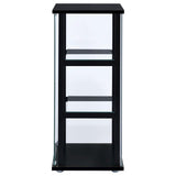 Cyclamen 3-shelf Clear Glass Curio Display Cabinet Black | Full | Black | 950179