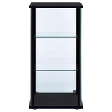 Cyclamen 3-shelf Clear Glass Curio Display Cabinet Black | Full | Black | 950179