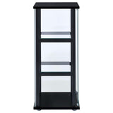 Cyclamen 3-shelf Clear Glass Curio Display Cabinet Black | Full | Black | 950179