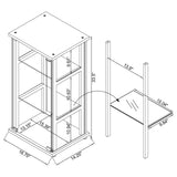 Cyclamen 3-shelf Clear Glass Curio Display Cabinet Black | Full | Black | 950179