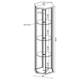 Zahavah 4-shelf Hexagonal Clear Glass Curio Cabinet Black | King | Black | 950276