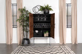Borman 2-door Home Bar Cabinet Wine Storage Walnut and Black | Brown | Walnut | 950318