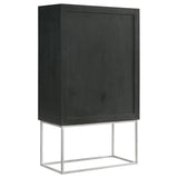 Borman 2-door Home Bar Cabinet Wine Storage Walnut and Black | Brown | Walnut | 950318
