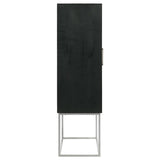 Borman 2-door Home Bar Cabinet Wine Storage Walnut and Black | Brown | Walnut | 950318