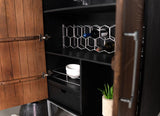 Borman 2-door Home Bar Cabinet Wine Storage Walnut and Black | Brown | Walnut | 950318