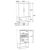 Borman 2-door Home Bar Cabinet Wine Storage Walnut and Black | Brown | Walnut | 950318