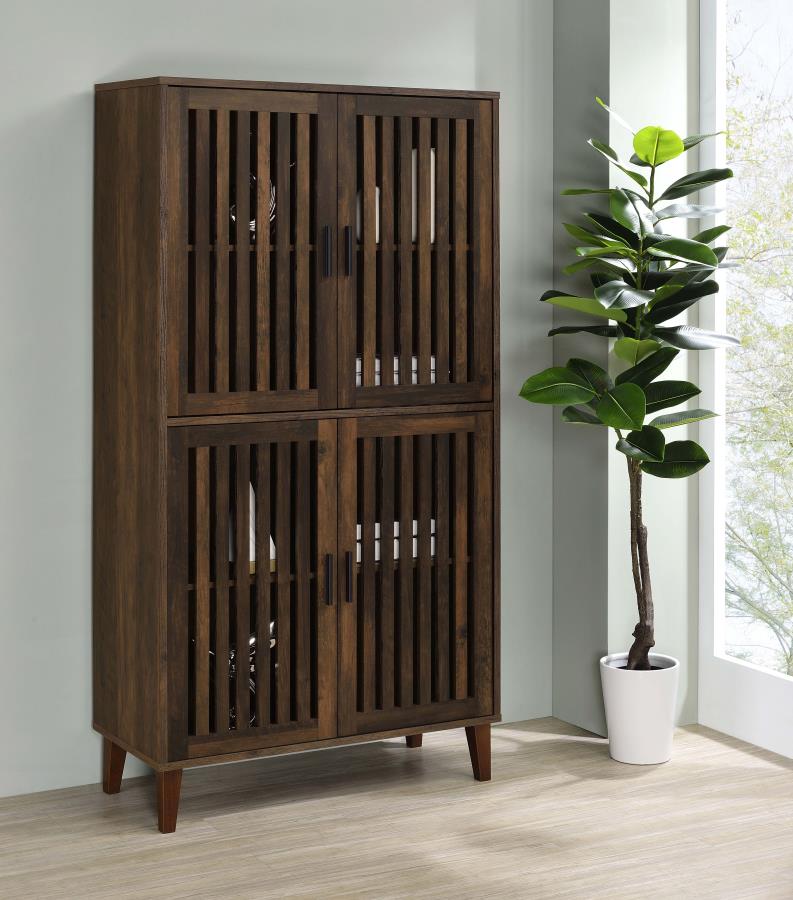 Elouise 4-door Engineered Wood Tall Accent Cabinet Dark Pine | King | Brown | Dark Pine | 950335
