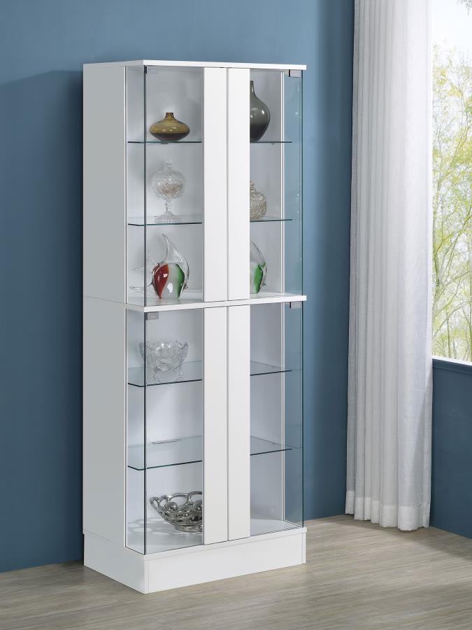 Cabra 4-door LED Curio Display Cabinet White High Gloss | King | White | White High Gloss | 950397