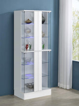 Cabra 4-door LED Curio Display Cabinet White High Gloss | King | White | White High Gloss | 950397