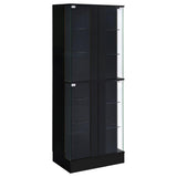 Cabra 4-door LED Curio Display Cabinet Black High Gloss | King | Black | Black High Gloss | 950398