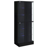 Cabra 4-door LED Curio Display Cabinet Black High Gloss | King | Black | Black High Gloss | 950398
