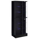Cabra 4-door LED Curio Display Cabinet Black High Gloss | King | Black | Black High Gloss | 950398