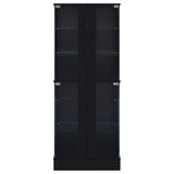 Cabra 4-door LED Curio Display Cabinet Black High Gloss | King | Black | Black High Gloss | 950398