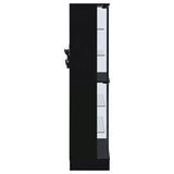 Cabra 4-door LED Curio Display Cabinet Black High Gloss | King | Black | Black High Gloss | 950398