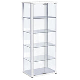 Aero 5-shelf Display Curio Cabinet with LED Lighting White | Full | White | 950399