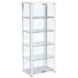 Aero 5-shelf Display Curio Cabinet with LED Lighting White | Full | White | 950399