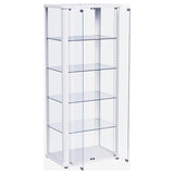 Aero 5-shelf Display Curio Cabinet with LED Lighting White
