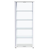 Aero 5-shelf Display Curio Cabinet with LED Lighting White