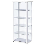 Aero 5-shelf Display Curio Cabinet with LED Lighting White | Full | White | 950399