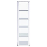 Aero 5-shelf Display Curio Cabinet with LED Lighting White