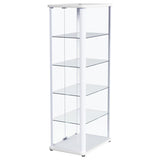 Aero 5-shelf Display Curio Cabinet with LED Lighting White | Full | White | 950399