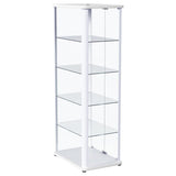 Aero 5-shelf Display Curio Cabinet with LED Lighting White | Full | White | 950399