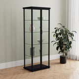 Aero 4-shelf Display Curio Cabinet with LED Lighting Black | Full | Black | 950400