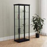 Aero 4-shelf Display Curio Cabinet with LED Lighting Black | Full | Black | 950400