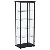 Aero 4-shelf Display Curio Cabinet with LED Lighting Black | Full | Black | 950400