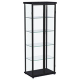Aero 4-shelf Display Curio Cabinet with LED Lighting Black | Full | Black | 950400