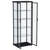 Aero 4-shelf Display Curio Cabinet with LED Lighting Black | Full | Black | 950400