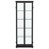Aero 4-shelf Display Curio Cabinet with LED Lighting Black | Full | Black | 950400