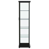 Aero 4-shelf Display Curio Cabinet with LED Lighting Black | Full | Black | 950400