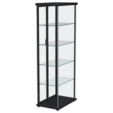 Aero 4-shelf Display Curio Cabinet with LED Lighting Black | Full | Black | 950400