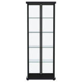 Aero 4-shelf Display Curio Cabinet with LED Lighting Black | Full | Black | 950400