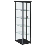 Aero 4-shelf Display Curio Cabinet with LED Lighting Black | Full | Black | 950400