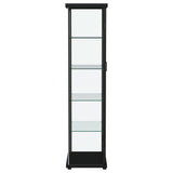 Aero 4-shelf Display Curio Cabinet with LED Lighting Black | Full | Black | 950400