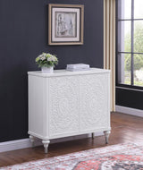 Cardella 2-door Mandala Accent Cabinet Distressed White | White | Distressed White | 950411