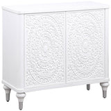 Cardella 2-door Mandala Accent Cabinet Distressed White | White | Distressed White | 950411