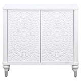 Cardella 2-door Mandala Accent Cabinet Distressed White | White | Distressed White | 950411