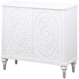 Cardella 2-door Mandala Accent Cabinet Distressed White | White | Distressed White | 950411